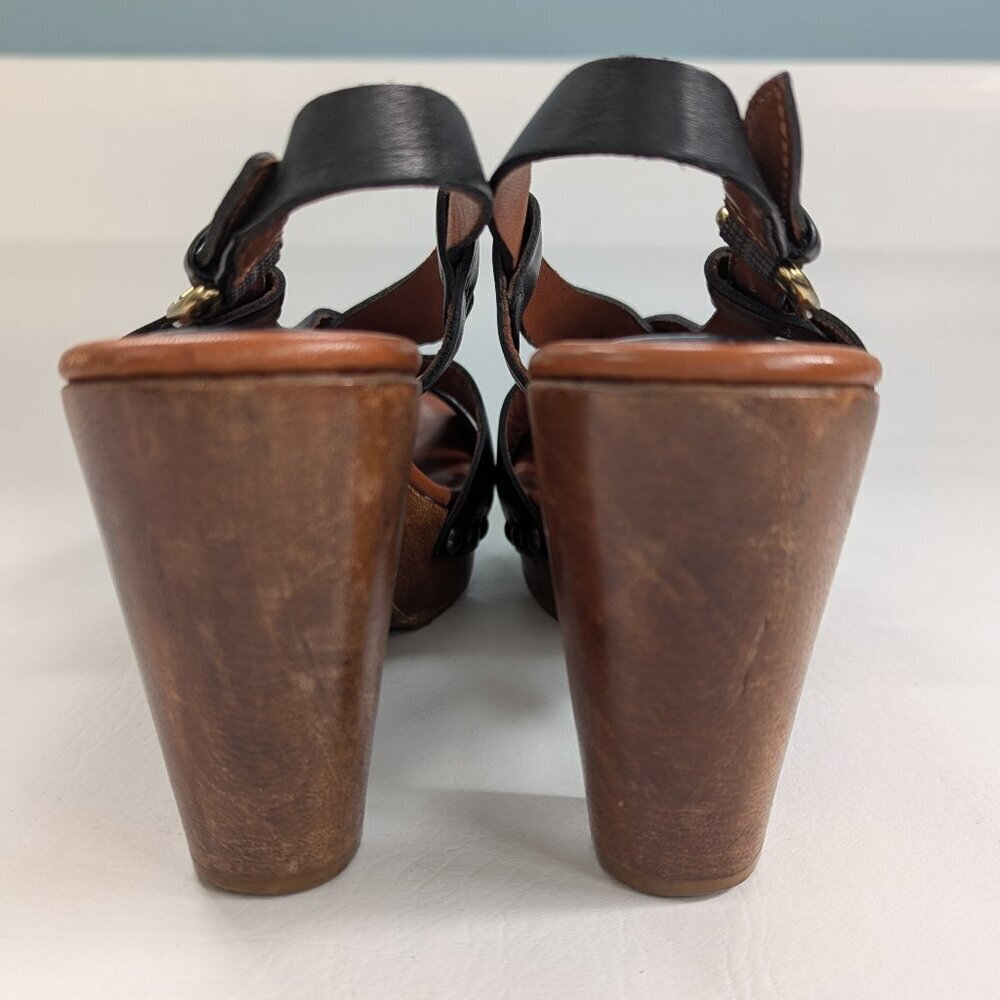 Johnston & Murphy Justine Leather And Wooden Sandals Size 8 - Picture 7 of 8